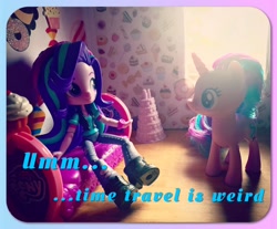 Size: 2048x1699 | Tagged: safe, artist:lucaspratt, starlight glimmer, pony, equestria girls, beanie, doll, equestria girls minis, eqventures of the minis, hat, human ponidox, implied time travel, irl, photo, self ponidox, toy