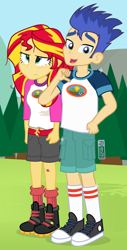 Size: 506x1000 | Tagged: safe, artist:dm29, flash sentry, sunset shimmer, equestria girls, legend of everfree, camp everfree, clothes, converse, duo, happy camper, shoes, sneakers, tired