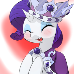 Size: 500x500 | Tagged: safe, artist:yajima, princess platinum, rarity, pony, unicorn, hearth's warming eve (episode), blushing, bust, clothes, cute, eyes closed, hearth's warming eve, open mouth, pixiv, portrait, raribetes, solo