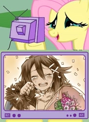 Size: 400x548 | Tagged: safe, fluttershy, pegasus, pony, disgaea, exploitable meme, happy fluttercry, meme, obligatory pony, tv meme