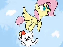 Size: 1600x1200 | Tagged: safe, artist:k0680jj, fluttershy, pegasus, pony, crossover, fez, gomez, hat