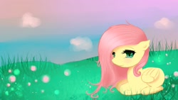 Size: 3720x2100 | Tagged: safe, artist:f-l-u-t-t-e-r-shy, fluttershy, pegasus, pony, female, mare, pink mane, solo, yellow coat