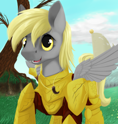 Size: 1900x2000 | Tagged: safe, artist:boomythemc, derpy hooves, pegasus, pony, armor, epic derpy, female, mare, solo