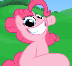 Size: 923x855 | Tagged: safe, artist:misterdavey, screencap, pinkie pie, earth pony, pony, smile hd, smiling, solo, this is going to hurt