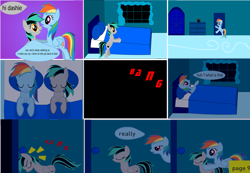 Size: 4348x3012 | Tagged: safe, artist:closingrain, artist:mellowbomb, derpibooru import, rainbow dash, oc, oc:closingrain, pegasus, pony, comic:calamity fateful, 1000 hours in ms paint, comic, dialogue