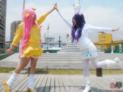 Size: 740x555 | Tagged: safe, fluttershy, rarity, human, cosplay, irl, irl human, photo