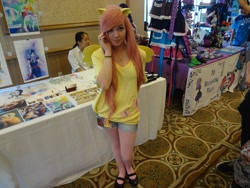 Size: 1152x864 | Tagged: artist needed, source needed, safe, artist:unkcos21, fluttershy, human, comicpalooza, convention, cosplay, irl, irl human, mary janes, photo, solo