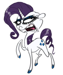 Size: 300x359 | Tagged: safe, artist:deepfriedrainbows, rarity, pony, unicorn, female, mare, purple mane, skinny, solo, white coat