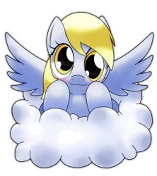 Size: 1200x1350 | Tagged: safe, artist:hoyeechun, derpy hooves, pegasus, pony, cloud, cute, derpabetes, female, mare, solo