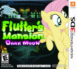 Size: 900x804 | Tagged: safe, artist:nickyv917, fluttershy, pegasus, pony, windigo, 3ds, box art, luigi's mansion, luigi's mansion: dark moon, nintendo, parody, super mario bros.