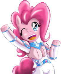 Size: 811x985 | Tagged: safe, artist:taekwon-magic, pinkie pie, earth pony, pony, drivesuit, pacific rim, solo