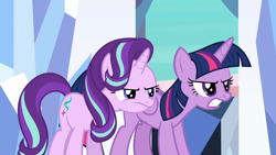 Size: 1920x1080 | Tagged: safe, screencap, starlight glimmer, twilight sparkle, twilight sparkle (alicorn), alicorn, pony, unicorn, the times they are a changeling, angry, duo, duo female, female, mare