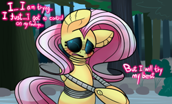 Size: 1280x776 | Tagged: safe, artist:extradan, fluttershy, cyborg, pegasus, pony, flutterbot, solo