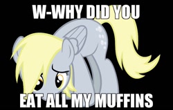 Size: 800x509 | Tagged: safe, derpy hooves, pegasus, pony, female, image macro, mare, meme, sad, solo