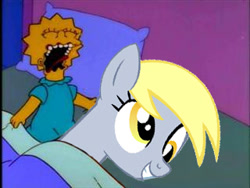 Size: 320x240 | Tagged: safe, edit, screencap, derpy hooves, pegasus, pony, female, lisa simpson, mare, parody, the godfather, the simpsons