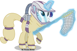 Size: 4172x2767 | Tagged: safe, artist:vector-brony, rarity, pony, unicorn, bats!, absurd resolution, hazmat suit, magic, net, simple background, solo, transparent background, vector