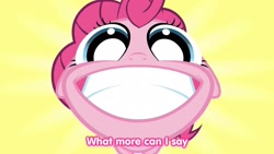 Size: 1920x1080 | Tagged: safe, pinkie pie, earth pony, pony, explicit source, meme, smile hd, solo