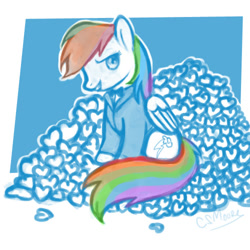 Size: 500x500 | Tagged: safe, artist:clorin spats, derpibooru import, rainbow dash, pegasus, pony, simple background, sketch, solo