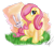 Size: 1600x1411 | Tagged: safe, artist:rariedash, angel bunny, fluttershy, pegasus, pony, blushing, female, mare