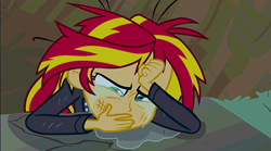 Size: 574x318 | Tagged: safe, screencap, sunset shimmer, equestria girls, crying, solo, sunsad shimmer