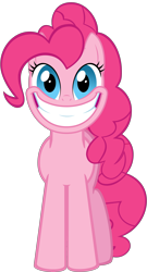 Size: 3769x7001 | Tagged: safe, artist:ryan1942, pinkie pie, earth pony, pony, grin, simple background, smile hd, solo, transparent background, vector