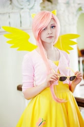 Size: 537x807 | Tagged: safe, artist:tink-ichigo, fluttershy, human, clothes, cosplay, irl, irl human, photo, solo, sweater, sweatershy