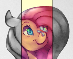 Size: 837x677 | Tagged: safe, artist:cappydarn, fluttershy, butterfly, pegasus, pony, female, mare, solo