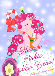 Size: 873x1200 | Tagged: safe, artist:nika-n, pinkie pie, earth pony, pony, female, mare, pink coat, pink mane, solo