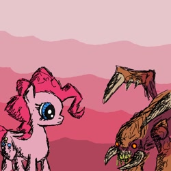 Size: 894x894 | Tagged: safe, artist:php15, pinkie pie, earth pony, pony, crossover, starcraft, zerg, zergling