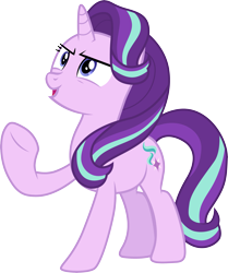 Size: 3001x3592 | Tagged: safe, artist:cloudyglow, starlight glimmer, pony, unicorn, to change a changeling, .ai available, female, mare, motivational, open mouth, raised hoof, simple background, solo, transparent background, vector