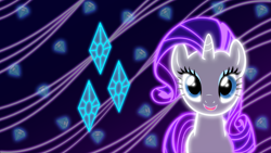 Size: 1920x1080 | Tagged: safe, artist:zantyarz, rarity, pony, unicorn, cutie mark, neon, solo, wallpaper