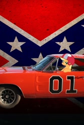 Size: 640x960 | Tagged: safe, applejack, earth pony, pony, confederate flag, crossover, dodge charger, dukes of hazzard, iphone wallpaper, iphone4, photoshop