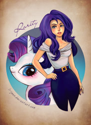 Size: 1244x1716 | Tagged: safe, artist:li-jean, rarity, human, human ponidox, humanized, light skin, solo