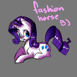 Size: 1111x1111 | Tagged: safe, artist:chatot-chatter, rarity, pony, unicorn, female, gradient background, mare, prone, simple background, smiling, solo