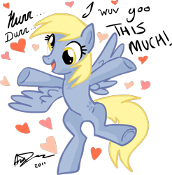 Size: 909x925 | Tagged: safe, artist:omg-chibi, derpy hooves, pegasus, pony, female, heart, mare, signature, simple background, solo, transparent background, valentine