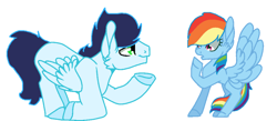 Size: 1024x448 | Tagged: safe, artist:sasadraco, derpibooru import, rainbow dash, soarin', pegasus, pony, female, male, shipping, soarindash, straight