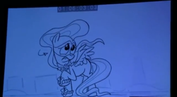 Size: 847x467 | Tagged: safe, fluttershy, saddle rager, pegasus, pony, power ponies (episode), season 4, animatic, clothes, comic con, costume, power ponies, solo, story reel