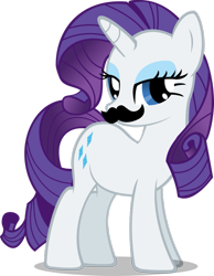 Size: 787x1015 | Tagged: safe, rarity, pony, unicorn, moustache, moustache edit, simple background, solo, transparent background, vector