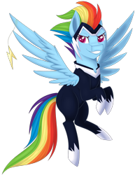 Size: 2152x2792 | Tagged: safe, artist:chaostrical, derpibooru import, rainbow dash, zapp, pegasus, pony, power ponies, simple background, solo, transparent background