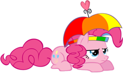 Size: 900x531 | Tagged: safe, artist:makintosh91, pinkie pie, earth pony, pony, hat, simple background, solo, transparent background, umbrella hat, vector