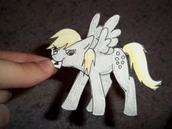 Size: 4000x3000 | Tagged: safe, artist:koala823, derpy hooves, pegasus, pony, female, hand, letter, mail, mare, mouth hold, paper child