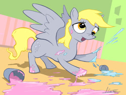 Size: 600x450 | Tagged: safe, artist:bering, derpy hooves, pegasus, pony, female, mare, paint, paint on fur, solo