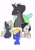 Size: 1451x2048 | Tagged: safe, artist:omegapony16, queen chrysalis, oc, changeling, changeling queen, earth pony, chest fluff, chrysalapras, drinking, earth pony oc, eating, female, hoof hold, hooves to the chest, lapras, male, mare, pokefied, pokémon, simple background, smiling, species swap, stallion, white background