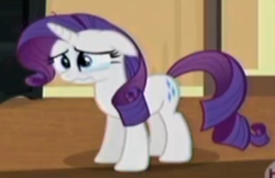 Size: 284x184 | Tagged: safe, rarity, pony, unicorn, rarity takes manehattan, crying, female, mare, purple mane, solo, white coat