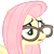 Size: 500x502 | Tagged: safe, artist:euphoriapony, fluttershy, pegasus, pony, bust, glasses, portrait, solo