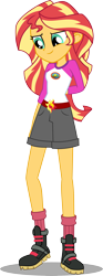 Size: 2117x5675 | Tagged: safe, artist:anhel032015, sunset shimmer, equestria girls, legend of everfree, absurd resolution, boots, clothes, female, shorts, simple background, socks, solo, transparent background, vector