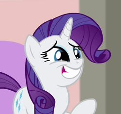 Size: 958x902 | Tagged: safe, screencap, rarity, pony, unicorn, rarity takes manehattan, awkward smile, cute, female, mare, raribetes, solo