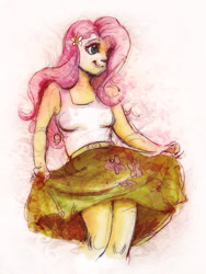 Size: 960x1279 | Tagged: safe, artist:winderly, fluttershy, equestria girls, humanized, solo, traditional art