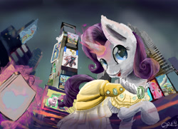 Size: 4800x3484 | Tagged: safe, artist:owlvortex, rarity, pony, unicorn, rarity takes manehattan, female, horn, manehattan, mare, solo