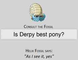 Size: 812x622 | Tagged: safe, derpy hooves, pegasus, pony, best pony, consult the fossil, female, mare, pokémon